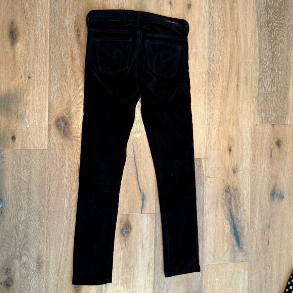 Citizens of Humanity Avedon Velvet Pants Low-Rise Skinny Leg Black - Picture 3 of 12